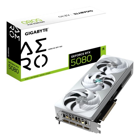 GIGABYTE GeForce RTX 5080 AERO OC SFF 16G Graphics Card - 16GB GDDR7  256bit  PCI-E 5.0  2730MHz Core Clock  3 x DisplayPort  1 