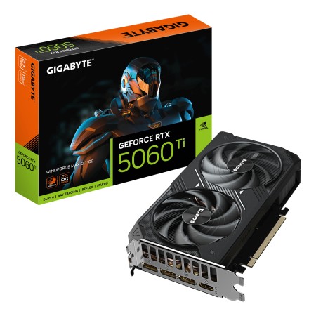GIGABYTE GeForce RTX 5060 Ti WINDFORCE MAX OC 16G Graphics Card - 16GB GDDR7  128bit  PCI-E 5.0  2587MHz Core Clock  3 x DP  1 x