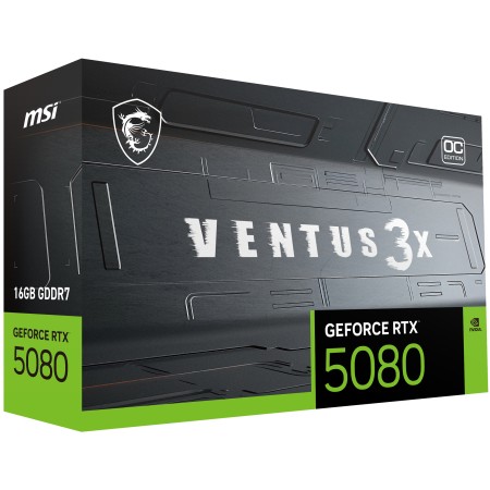 MSI VENTUS GEFORCE RTX 5080 16G 3X OC PLUS graphics card NVIDIA 16 GB GDDR7