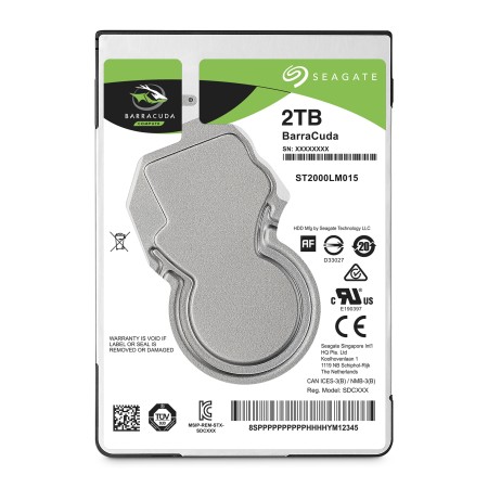 Seagate BarraCuda internal hard drive 2 TB 5400 RPM 128 MB 2.5  Serial ATA III (ST2000LM015)
