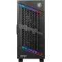 MSI MPG VELOX 100P AIRFLOW Mid Tower Gaming Computer Case 'Black  3x 120mm Fan + 1x 120mm ARGB Fan  ARGB light strip  USB Type-C