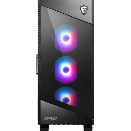 MSI MPG VELOX 100R Mid Tower Gaming Computer Case 'Black  4x 120mm ARGB Fans  1-6 ARGB Hub  ARGB light strip  USB Type-C  Temper