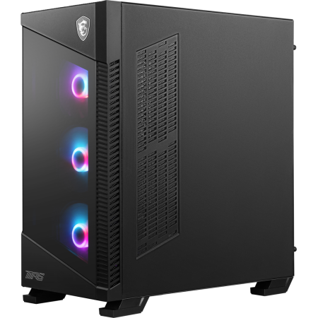 MSI MPG VELOX 100R Mid Tower Gaming Computer Case 'Black  4x 120mm ARGB Fans  1-6 ARGB Hub  ARGB light strip  USB Type-C  Temper