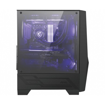 MSI MAG FORGE 100M Mid Tower Gaming Computer Case 'Black  2x 120mm ARGB PWM Fan  1x 120mm Fan  1-6 ARGB Hub  Mystic Light Sync  