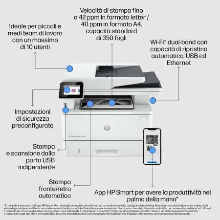 HP LaserJet Pro MFP 4102fdw Printer Laser A4 1200 x 1200 DPI 40 ppm Wi-Fi