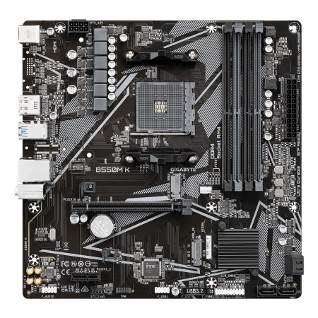 GIGABYTE B550M K Motherboard - AMD Ryzen 5000 CPUs  up to 4733MHz DDR4  1xPCIe 4.0 + 1xPCIe 3.0 M.2  1GbE LAN  USB 3.2 Gen 1
