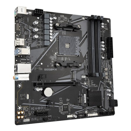 GIGABYTE B550M K Motherboard - AMD Ryzen 5000 CPUs  up to 4733MHz DDR4  1xPCIe 4.0 + 1xPCIe 3.0 M.2  1GbE LAN  USB 3.2 Gen 1