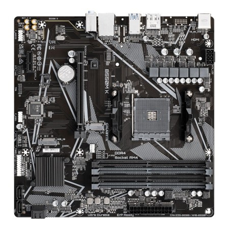 GIGABYTE B550M K Motherboard - AMD Ryzen 5000 CPUs  up to 4733MHz DDR4  1xPCIe 4.0 + 1xPCIe 3.0 M.2  1GbE LAN  USB 3.2 Gen 1