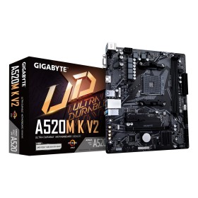 GIGABYTE A520M K V2 Motherboard - Supports AMD Ryzen 5000 Series AM4 CPUs  up to 5100MHz DDR4 (OC)  PCIe Gen3 x4 M.2  GbE LAN  U
