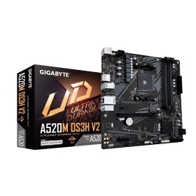 GIGABYTE A520M DS3H V2 Motherboard - Supports AMD Ryzen 5000 Series AM4 CPUs  up to 4733MHz DDR4 (OC)  PCIe 3.0 x16  GbE LAN  US
