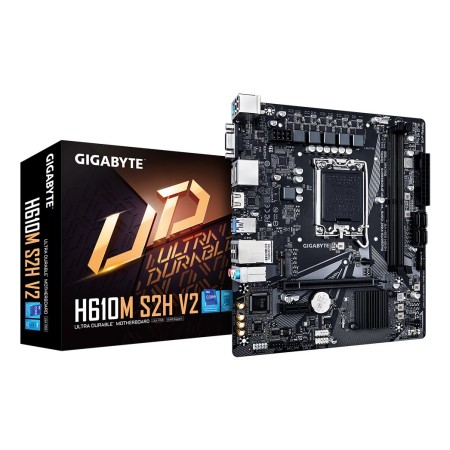 GIGABYTE H610M S2H V2 Motherboard - Supports Intel Core 14th CPUs  4+1+1 Hybrid Phases Digital VRM  up to 5600MHz DDR5  1xPCIe 3