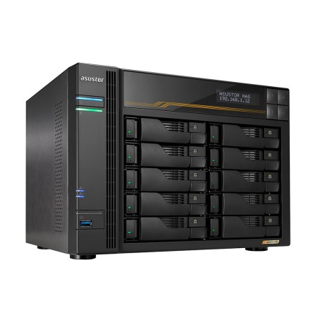 Asustor AS6810T NAS; Tower; 10x (3.5‘ SATA HDD/ 2.5’ SSD); AMD Ryzen Embedded V3C14; 16G ECC DDR5 SODIMM (max. 64GB)  2x 10GbE  