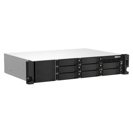 QNAP TS-864EU-RP-8G NAS/storage server Rack (2U) Intel® Celeron® N5095 8 GB DDR4 0 TB QNAP Turbo System Black