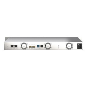 Qnap TS-435XeU-4G  1U  4 x 2.5 /3.5  SATA   Marvell Octeon TX2 CN9130 / CN9131 quad-core  4GB DDR4 SODIMM (Max. 32GB)  2 x 10GbE
