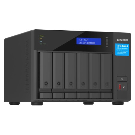 QNAP TVS-H674 NAS Tower Intel® Core™ i5 i5-12400 32 GB DDR4 0 TB QuTS hero Black