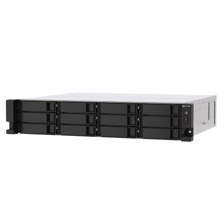 QNAP TS-1273AU-RP-8G NAS/storage server Rack (2U) Ryzen Embedded V1500B 8 GB DDR4 0 TB QNAP QTS Aluminium  Black