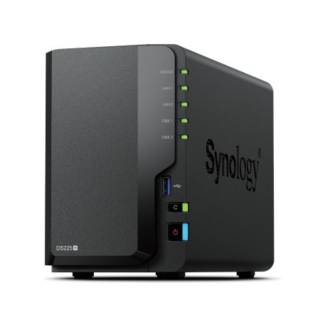 Synology DS225+ 2 Bay NAS Desktop Intel® Celeron® J4125 2 GB DDR4 Synology DSM Black - only Synology HDD