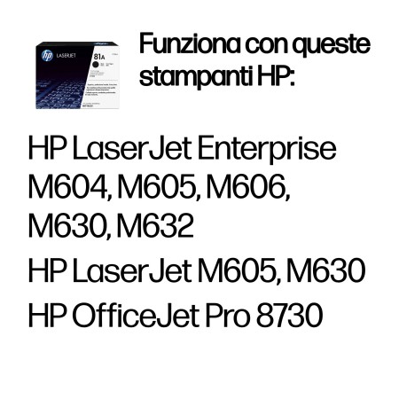 Cartuccia toner originale nero HP 81A LaserJet