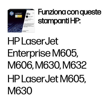 Cartuccia toner originale nero HP 81X LaserJet ad alta capacità
