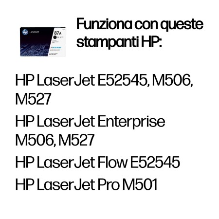 Cartuccia Toner originale nero LaserJet HP 87A