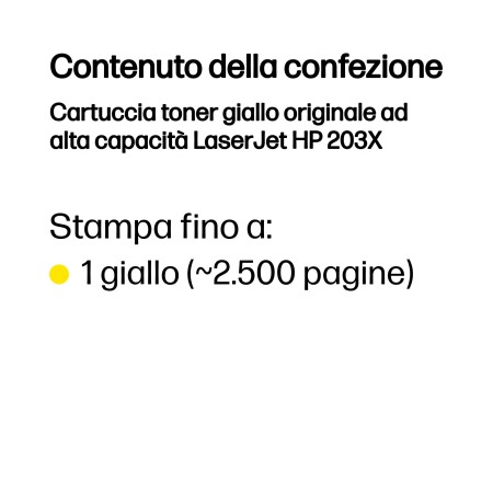 Cartuccia toner giallo originale ad alta capacità LaserJet HP 203X
