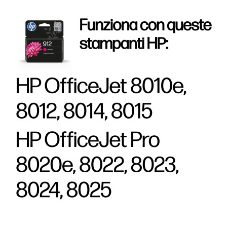 Cartuccia di inchiostro magenta originale HP 912