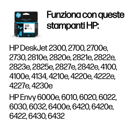 Cartuccia di inchiostro nero originale HP 305