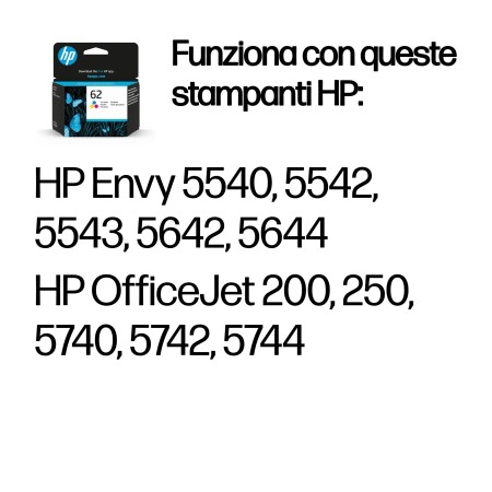 Cartuccia originale inchiostro tricromia HP 62