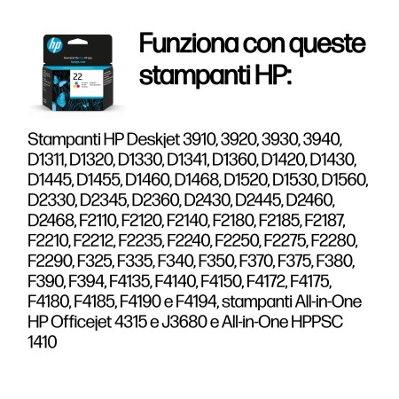 Cartuccia originale inchiostro tricromia HP 22