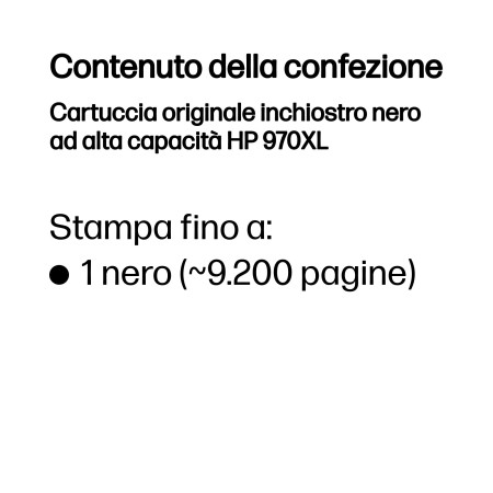 Cartuccia originale inchiostro nero ad alta capacità HP 970XL