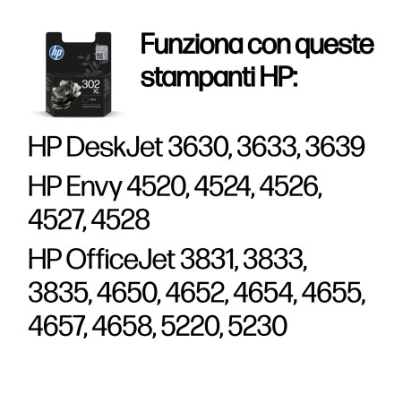 Cartuccia originale inchiostro nero ad alta capacità HP 302XL