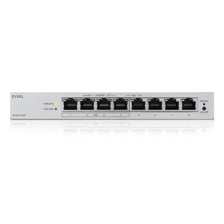 Zyxel GS1200-8HPV3 Managed L2 Gigabit Ethernet (10/100/1000) Power over Ethernet (PoE) Desktop Grey