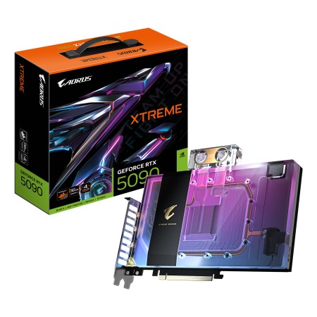 AORUS GeForce RTX 5090 XTREME WATERFORCE WB 32G Scheda Grafica - 32 GB GDDR7, 512 bit, PCI-E 5.0, 2655 MHz Frequenza Base, 3 x D