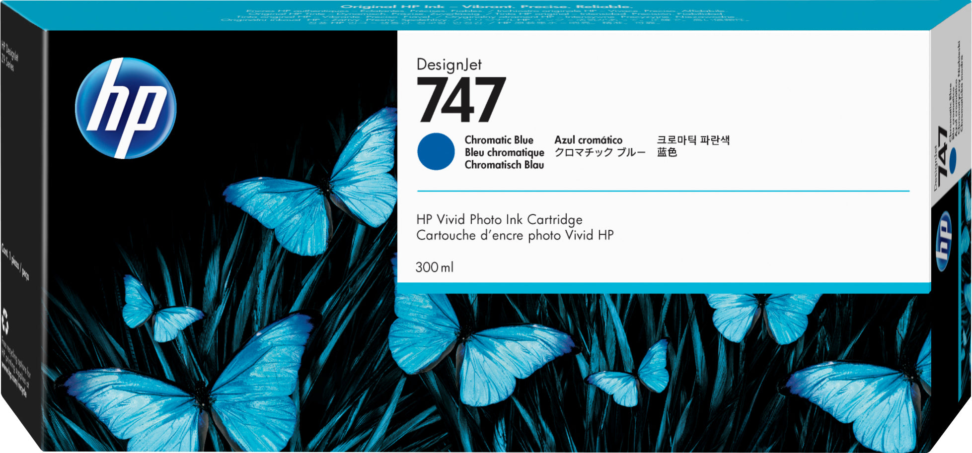 HP 747 DesignJet Blue Chromatic Ink Cartridge 300 ml
